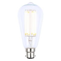 6W LED BC B22 Vintage Filament Teardrop Bulb,  Clear
