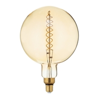 6W LED ES E27 200mm Dimmable Oversized Vintage Globe Bulb,  Amber