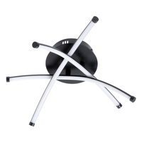 Aalto Cross Arms LED Flush Ceiling Light,  Satin Black