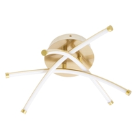 Aalto Cross Arms LED Flush Ceiling Light,  Satin Brass