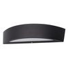 Albie Outdoor Curved LED Up and Down Wall Light,  Black