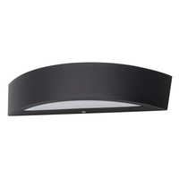 Albie Outdoor Curved LED Up and Down Wall Light,  Black