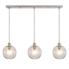 Alfie Bobble Glass 3 Light Pendant Bar,  Clear