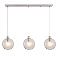 Alfie Bobble Glass 3 Light Pendant Bar,  Clear