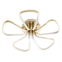 Alvar Petals LED Flush Ceiling Light,  Satin Brass