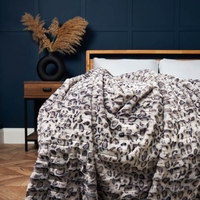 Animal Print Throw,  Grey