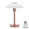 Archie Touch Lamp,  Antique Brushed Copper and Alabaster