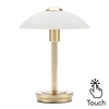 Archie Touch Lamp,  Satin Brass and Alabaster
