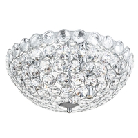 Ava Flush Ceiling Light,  Chrome and Clear