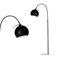 Benson Curved Floor Lamp,  Satin Black