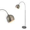 Benson Curved Floor Lamp,  Satin Nickel
