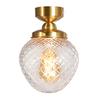 Betty Semi Flush Glass Ceiling Light,  Brass