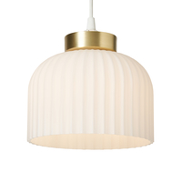 Binita Glass Ribbed Easyfit Shade,  Opal & Brass