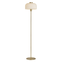Binita Glass Ribbed Floor Lamp,  Opal & Brass