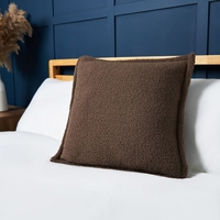 Boucle Cushion with Flange Edge,  Mushroom