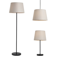 Brie Floor and Table Lamp Set with Easyfit Shade,  Black