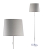 Bryant Oval Floor Lamp with Grey Shade,  Chrome