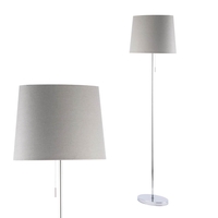Bryant Oval Floor Lamp with Grey Shade,  Chrome
