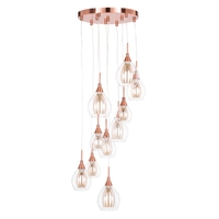 Carmella 10 Light Cluster,  Copper
