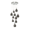 Carmella Cluster Ceiling Pendant with Smoked and Frosted Shades,  Satin Chrome