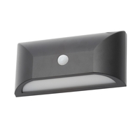 Cava Outdoor LED Rectangular Wall Light with PIR Sensor,  Black