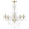 Charlotte Semi Flush Ceiling Light,  Clear and Brass