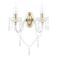 Charlotte Wall Light,  Clear and Brass