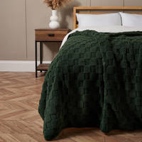Checkerboard Throw with Sherpa,  Green