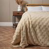 Checkerboard Throw with Sherpa,  Natural