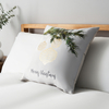 Christmas Bauble Cushion With Foil Design,  Gold and Natural