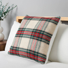 Christmas Check Cushion with Sherpa Back,  Multi-Coloured
