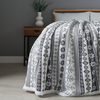 Christmas Fairisle Throw with Sherpa Back,  Grey