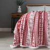 Christmas Fairisle Throw with Sherpa Back,  Red