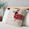 Christmas Santa Paws Cushion,  White