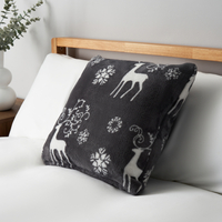 Christmas Stag Cushion,  Grey