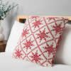 Christmas Traditional Snow Flake Reversible Cushion,  Red