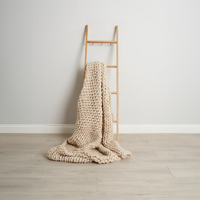 Chunky Cable Knit Throw,  Cream