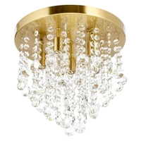 Cirrus Medium Bathroom Flush Ceiling Light,  Satin Brass