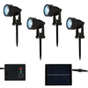Claude RGB LED Outdoor Solar Garden Spike Light Kit,  Black