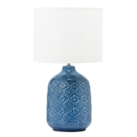 Cosgrove Patterned Ceramic Table Lamp,  Cobalt Blue