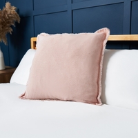 Cotton Cushion with Frayed Edge,  Blush