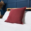 Cotton Cushion with Frayed Edge,  Burgundy