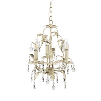 Cristalo 3 Light Chandelier,  Cream
