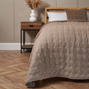 Cross Stitch Quilted Bedspread,  Taupe