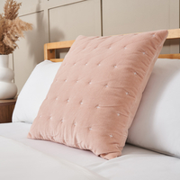 Cross Stitch Quilted Cushion,  Pink