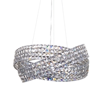 Cypress Large Crystal Rings Ceiling Pendant,  Chrome