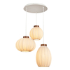 Daisy Pleated Shades Ceiling Cluster Pendant,  Wood