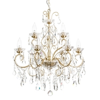 Daphne 9 Light Bathroom Ceiling Pendant,  Satin Brass