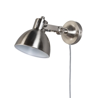 Daria Plug In Wall Light,  Satin Nickel