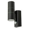 Delting Up and Down Outdoor Wall Light with PIR Sensor,  Black